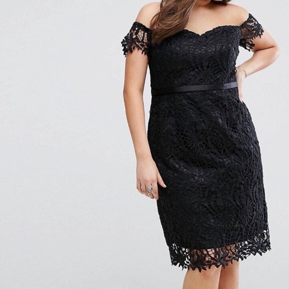 NWT Tall Sz 12 Chi Chi London Black Lace LBD Dress Whimsigoth Dark Romance $95